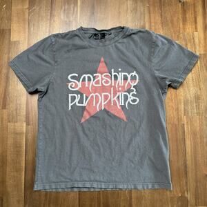 Smashing Pumpkins Shirt Mens Large Gray Red Star Graphic Rock Band T-Shirt Tee